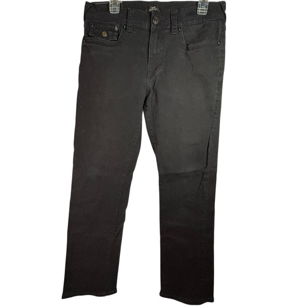 True Religion Men's Black Ricky Straight Jeans